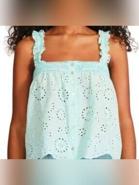 BB Dakota by Steve Madden White Eyelet Button-Front Camisole